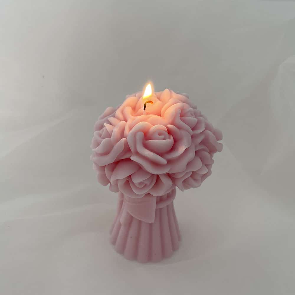 3d Rose Bundle Candle Silicone Mold Bow Knot Hand Holding Flower Fragrance Aromatherapy Gypsum Decoration Flower Drop 8668