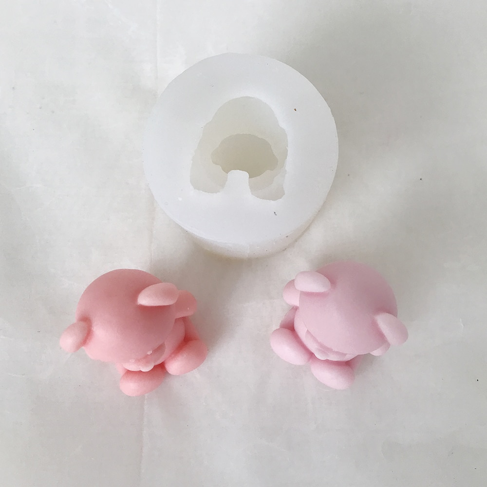 Korean Version Of Little Bear Mold - Fat Dwen Bear Candle Silicone Mold, Diy Aromatherapy Gypsum Decoration, Sitting Bear Mold 8304xs