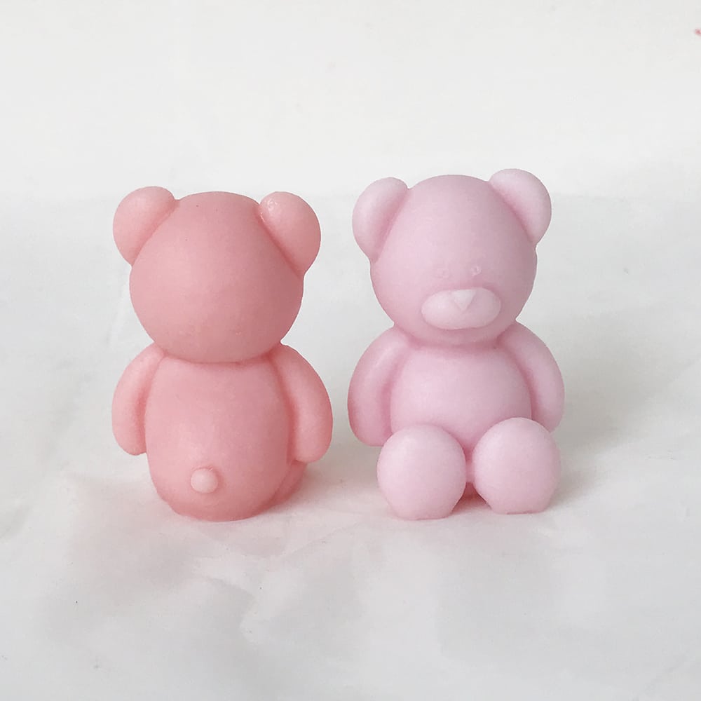 Korean version of Little Bear Mold - Fat Dwen Bear Candle Silicone Mold, DIY Aromatherapy Gypsum Decoration, Sitting Bear Mold - Silicone Mold - 4