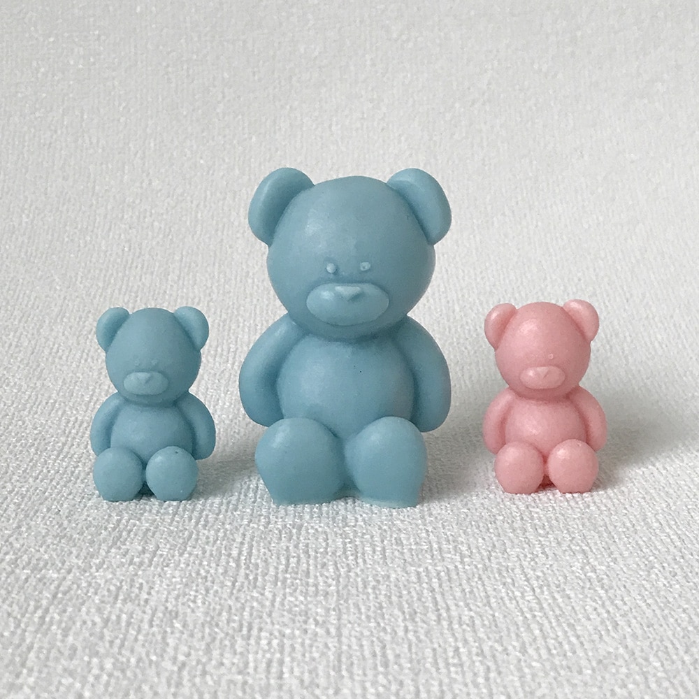 Korean version of Little Bear Mold - Fat Dwen Bear Candle Silicone Mold, DIY Aromatherapy Gypsum Decoration, Sitting Bear Mold - Silicone Mold - 9