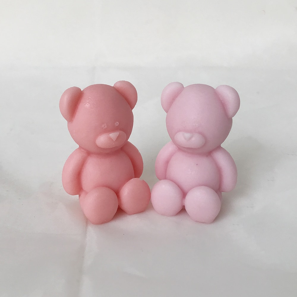 Korean version of Little Bear Mold - Fat Dwen Bear Candle Silicone Mold, DIY Aromatherapy Gypsum Decoration, Sitting Bear Mold - Silicone Mold - 6