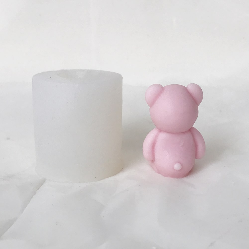 Korean version of Little Bear Mold - Fat Dwen Bear Candle Silicone Mold, DIY Aromatherapy Gypsum Decoration, Sitting Bear Mold - Silicone Mold - 3