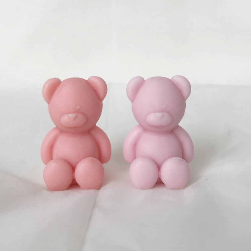 Korean version of Little Bear Mold - Fat Dwen Bear Candle Silicone Mold, DIY Aromatherapy Gypsum Decoration, Sitting Bear Mold - Silicone Mold - 2