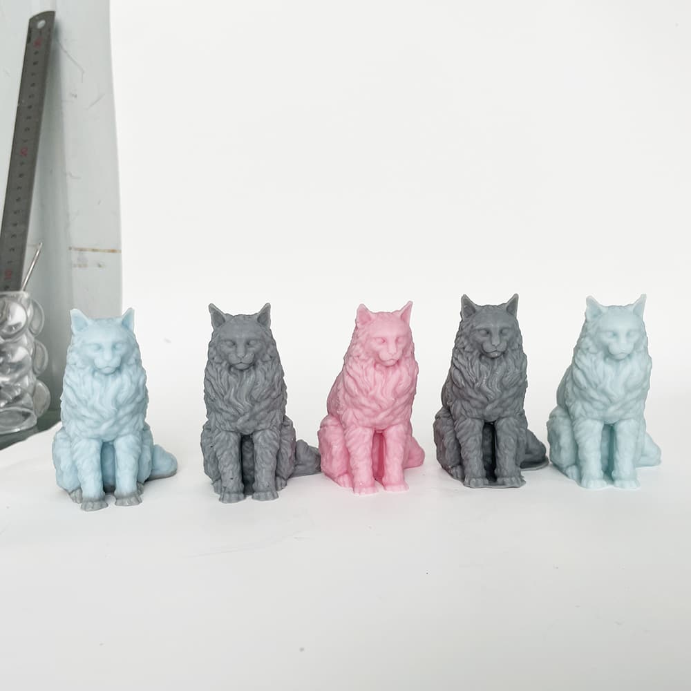Maine Cat Candle Silicone Mold Animal Decoration Gypsum Aromatherapy Sitting Big Tail Cat Mold 8611