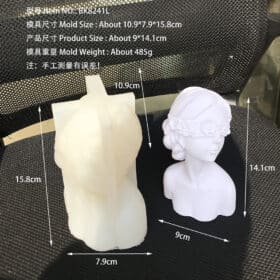 Mystical Blindfolded Maiden Silicone Candle Molds - Creative Half-body Beauty With Braided Hair Aroma Plaster Craft 8241l