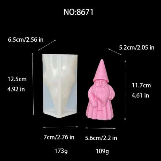 Santa Claus Candle Silicone Mold DIY Christmas Handmade Aromatherapy Expanded Fragrance Stone Candle Hand Gift Mold 8671