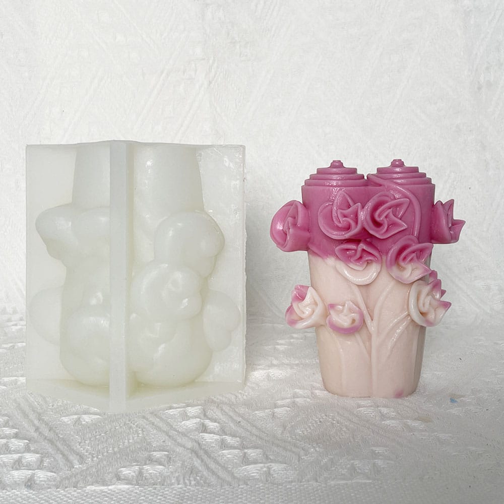 Windmill Column Aromatherapy Candle Silicone Mold For Wedding And Valentine's Day Gift, Gypsum Expanding Stone Mold 8670