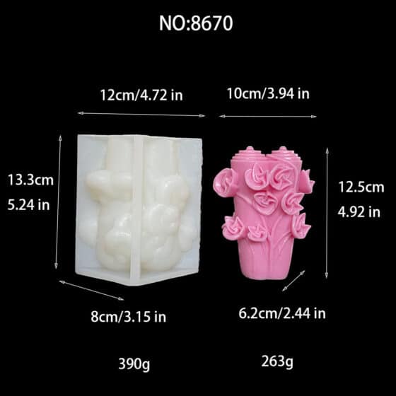 Windmill column aromatherapy candle silicone mold for wedding and Valentine’s Day gift, gypsum expanding stone mold 8670