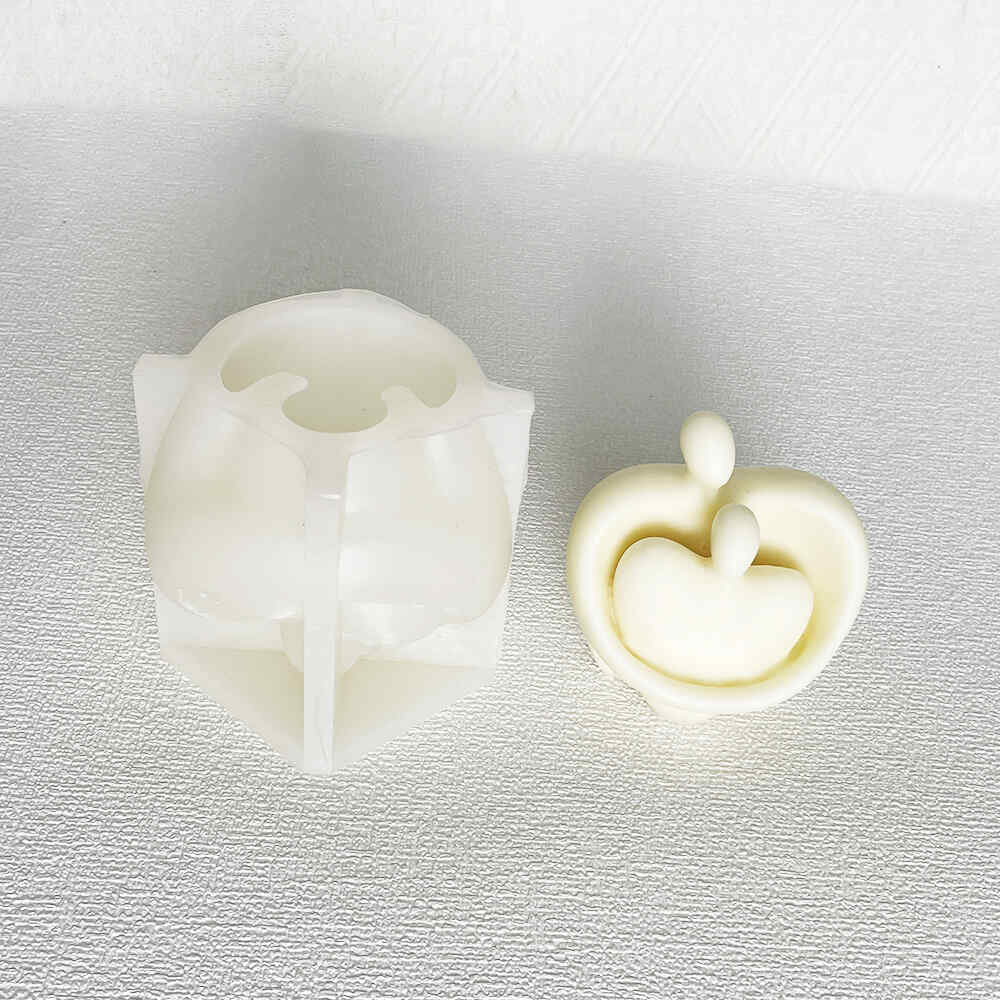 Abstract Love: Silicone Couple Figurine Mold - candle mold - 7