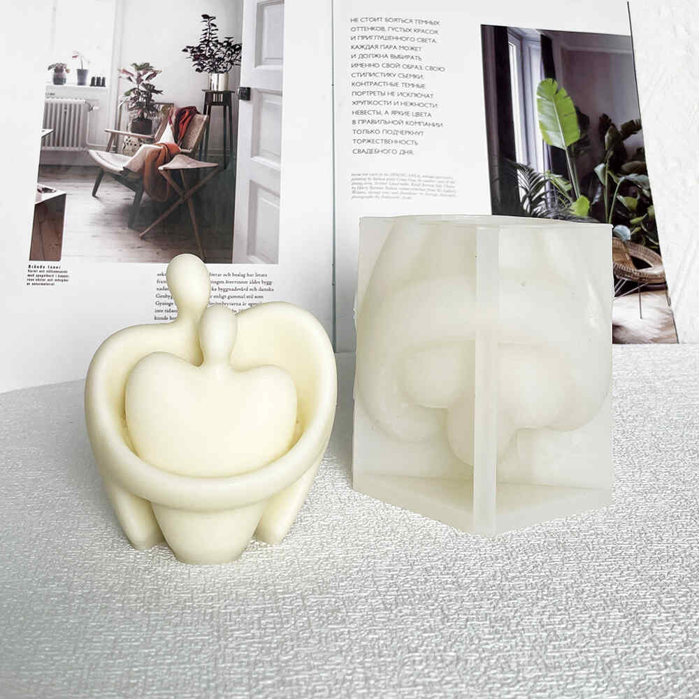 Abstract Love: Silicone Couple Figurine Mold 8704