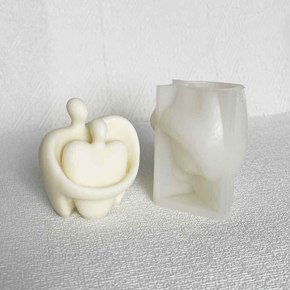 Abstract Love: Silicone Couple Figurine Mold - candle mold - 5
