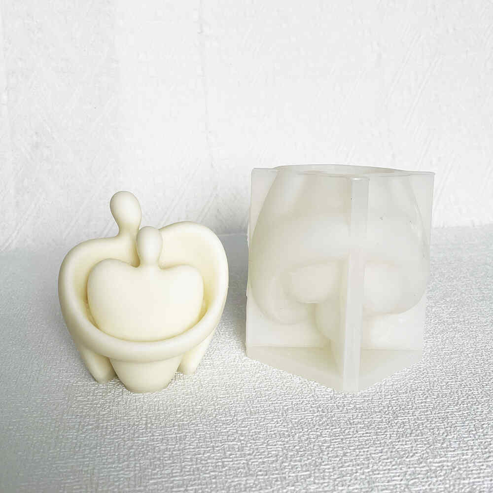 Abstract Love: Silicone Couple Figurine Mold - candle mold - 4