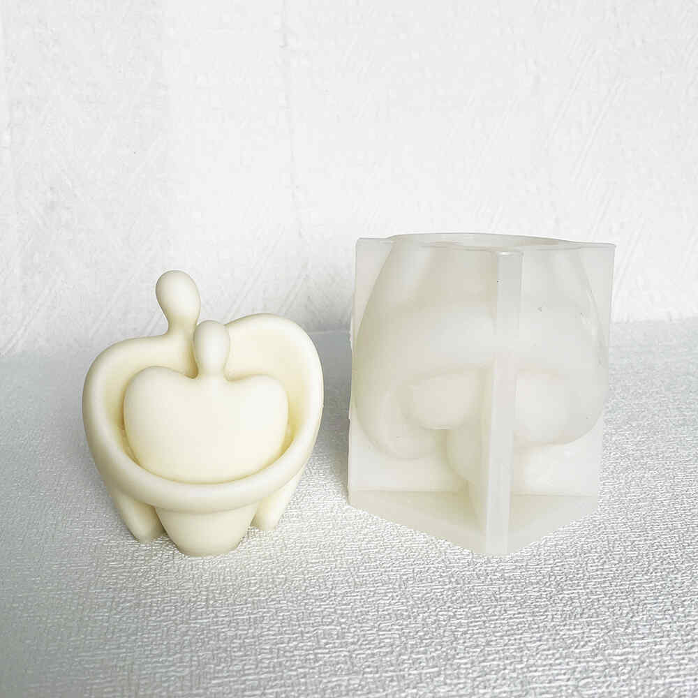 Abstract Love: Silicone Couple Figurine Mold 8704