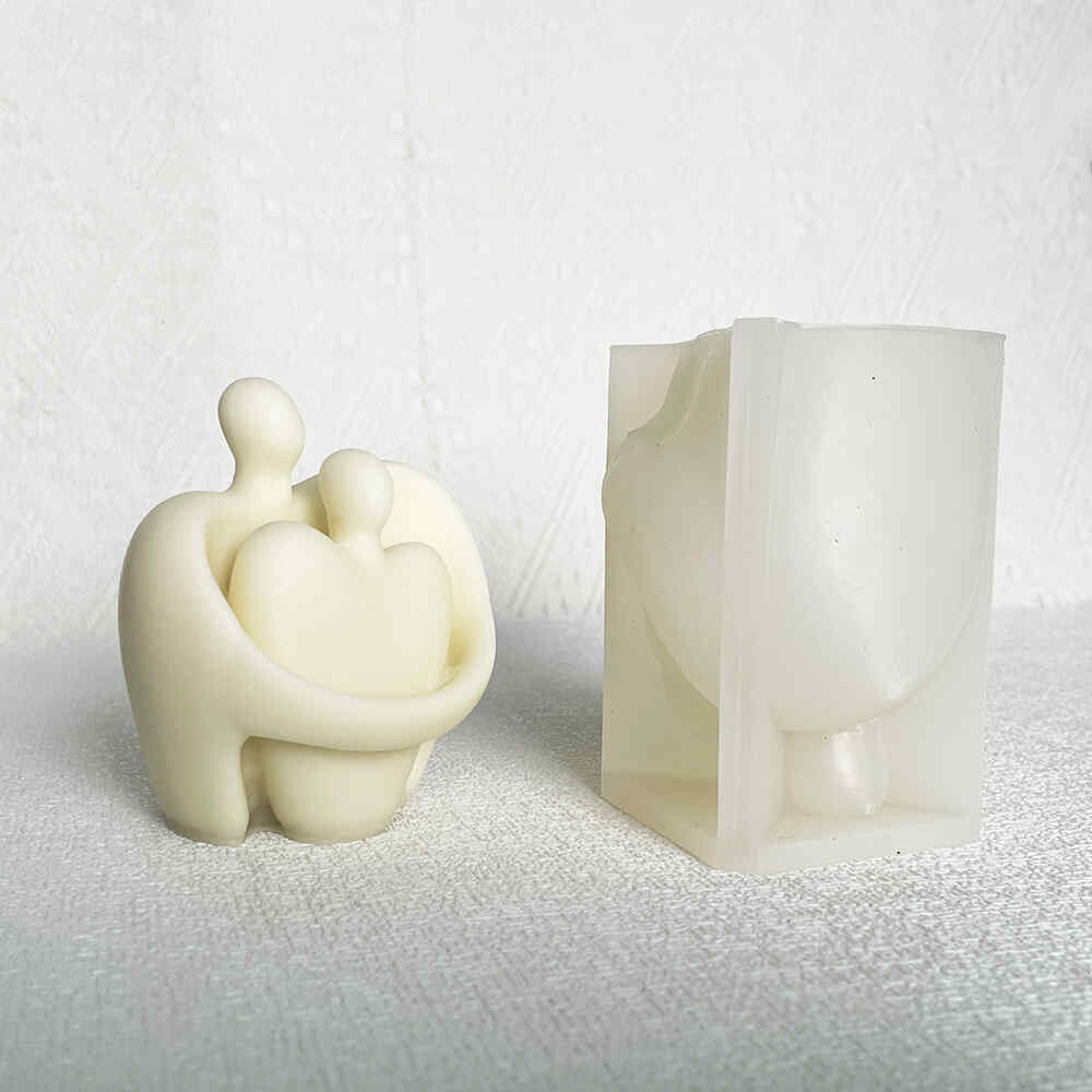 Abstract Love: Silicone Couple Figurine Mold - candle mold - 2