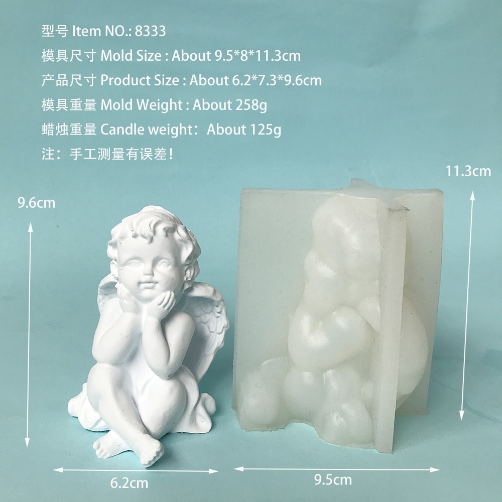 3d Angel Candle Silicone Mold European Little Angel Baby Ornaments Aromatherapy Resin Creative Drops 3d Silicone Mold 8333