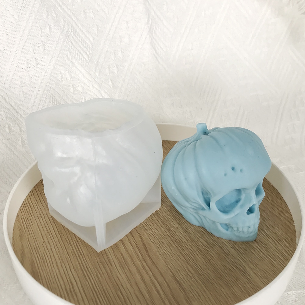 3d Pumpkin Skull Aromatherapy Candle Silicone Mold Halloween Dropper Decoration Gypsum Mold 8590