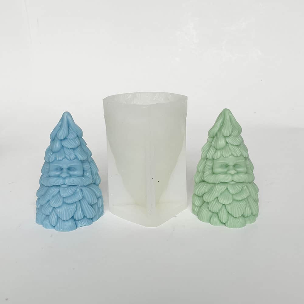 3d Santa Claus Christmas Tree Silicone Mold Christmas Aromatherapy Candle Home Decoration Gypsum Mold 8613l