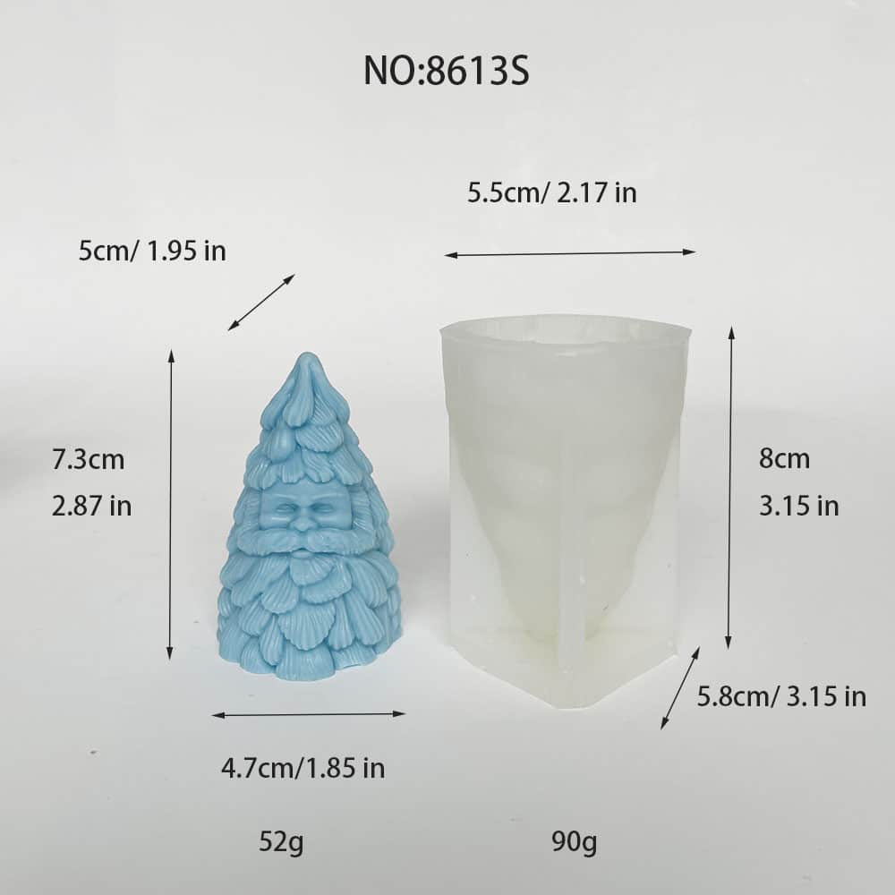 3d Santa Claus Christmas Tree Silicone Mold Christmas Aromatherapy Candle Home Decoration Gypsum Mold 8613l