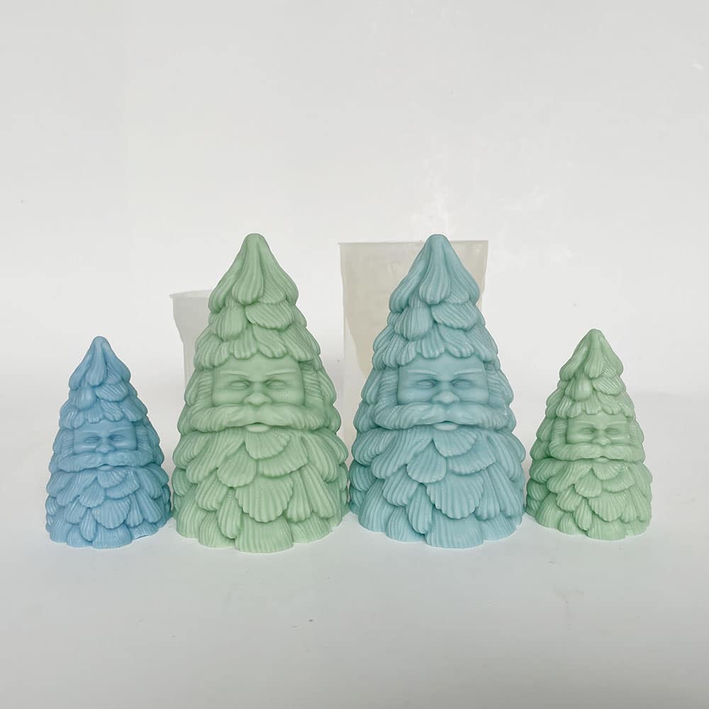 3d Santa Claus Christmas Tree Silicone Mold Christmas Aromatherapy Candle Home Decoration Gypsum Mold 8613l