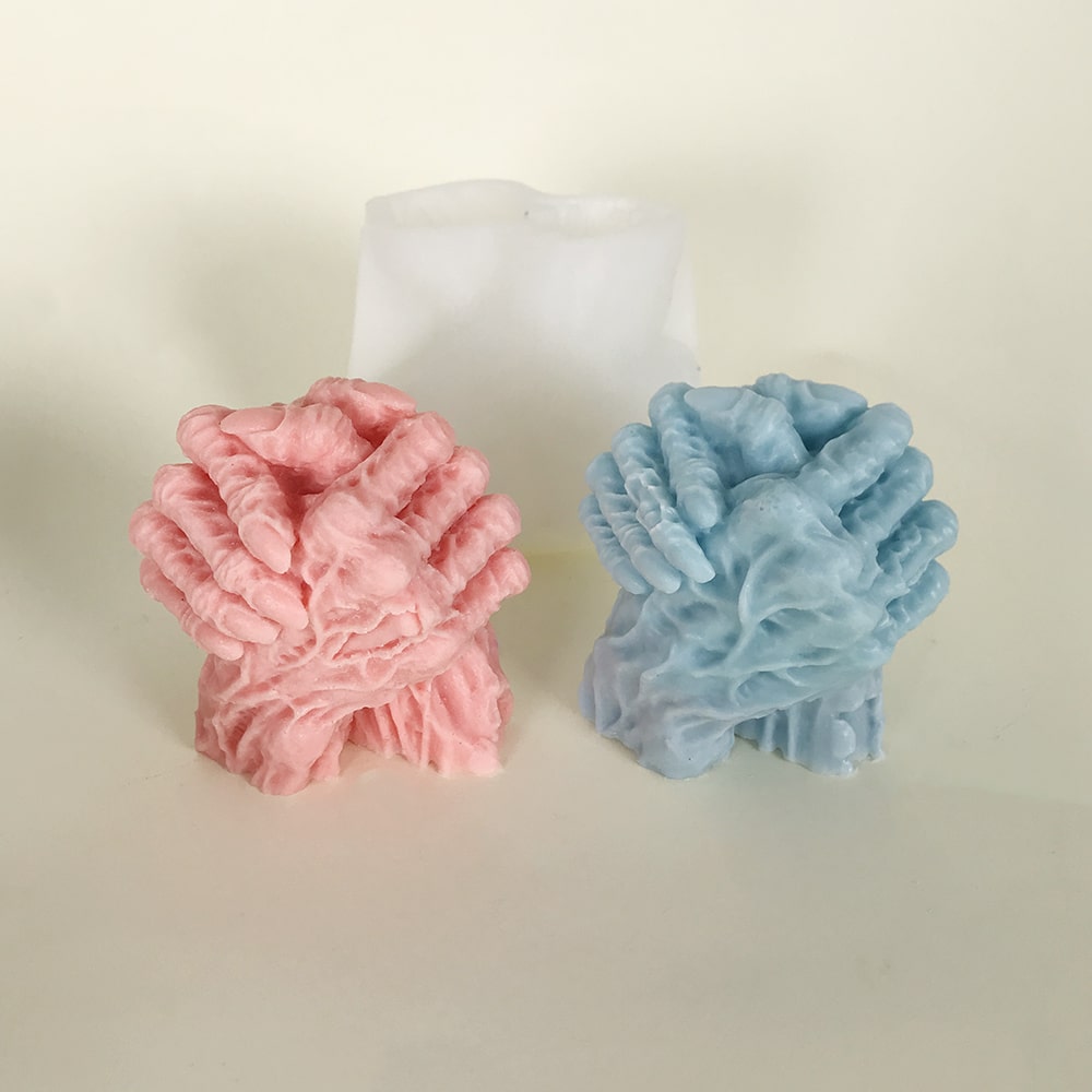 3d Skeleton Hand Gesture Silicone Mold Aromatherapy Candle Halloween Gypsum Ornament Candle Mold 8588