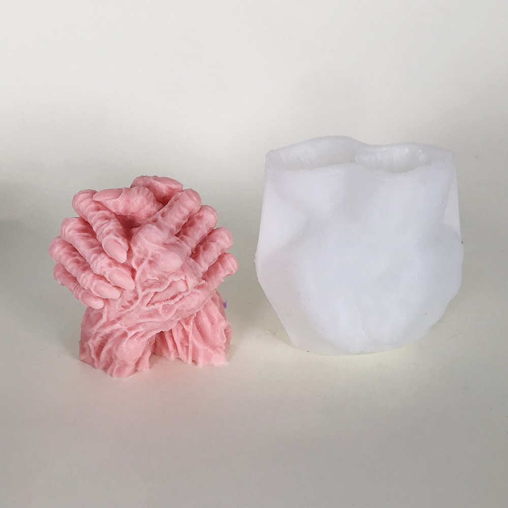 3d Skeleton Hand Gesture Silicone Mold Aromatherapy Candle Halloween Gypsum Ornament Candle Mold 8588