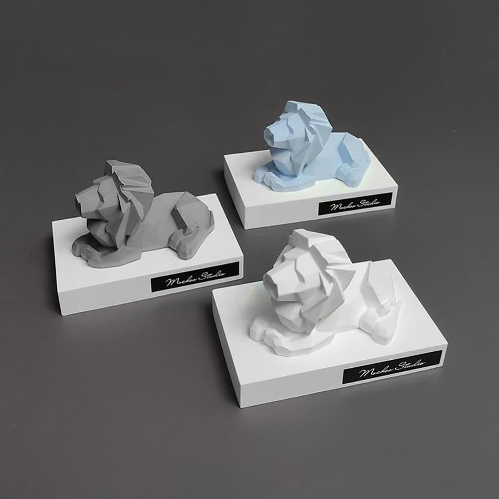 3d Solid Geometry Little Lion Silicone Mold Aromatherapy Gypsum Expanded Fragrance Stone Candle Cement Resin Mold 8020