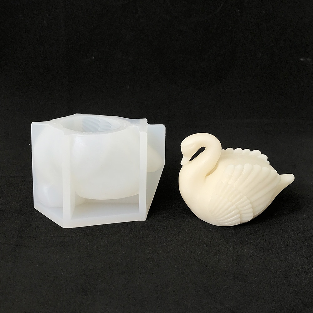 3d Swan Silicone Mold - Swan-shaped Cake Mold For Gypsum And Aromatherapy Candles 8334