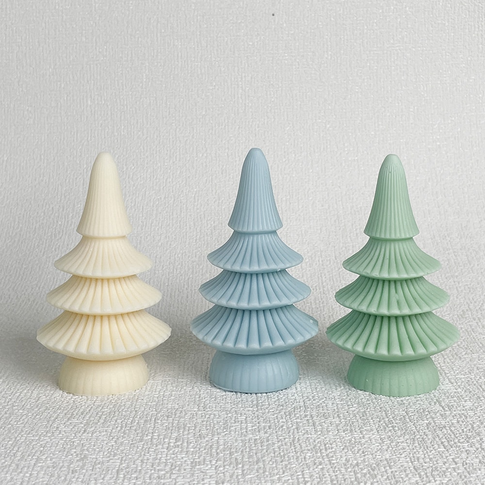 Christmas Tree Aromatherapy Candle Mold Handmade Drip Glue Gypsum Christmas Decoration Silicone Mold 8604s
