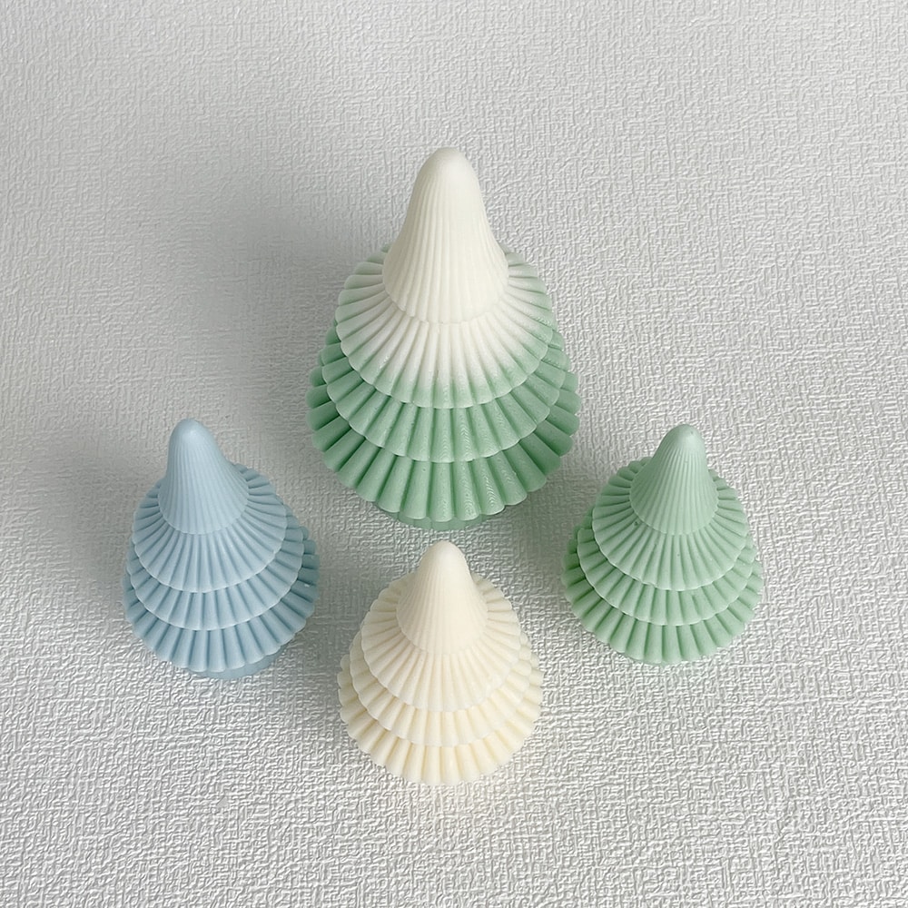 Christmas Tree Aromatherapy Candle Mold Handmade Drip Glue Gypsum Christmas Decoration Silicone Mold 8604s
