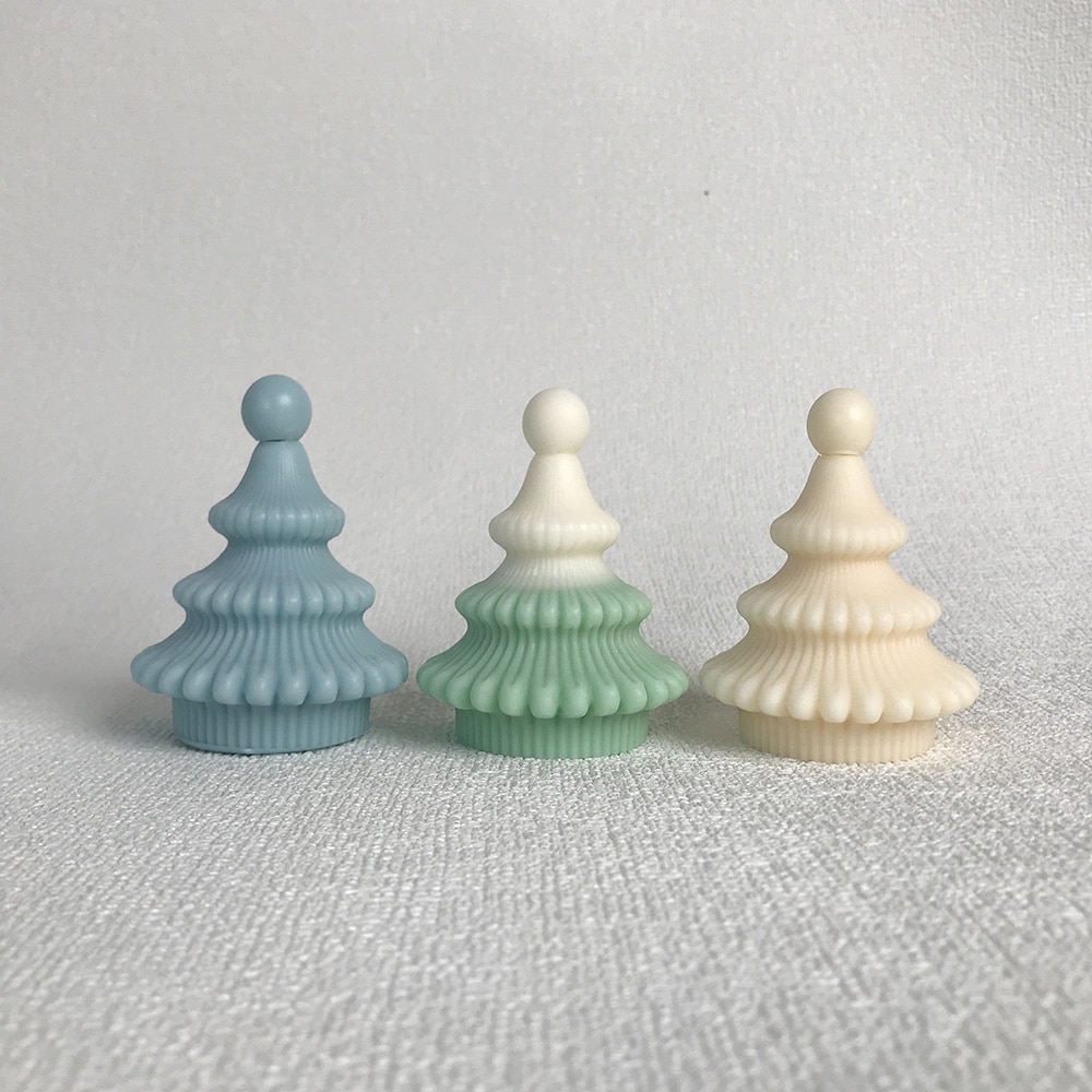 Christmas Tree Aromatherapy Candle Mold Handmade Drip Glue Gypsum Christmas Decoration Silicone Mold 8603s