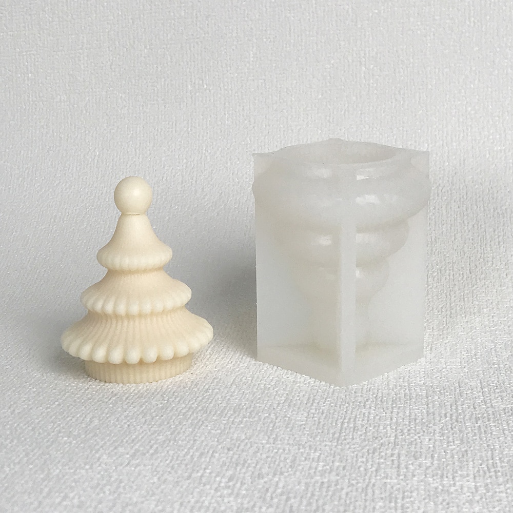 Christmas Tree Aromatherapy Candle Mold Handmade Drip Glue Gypsum Christmas Decoration Silicone Mold 8603s