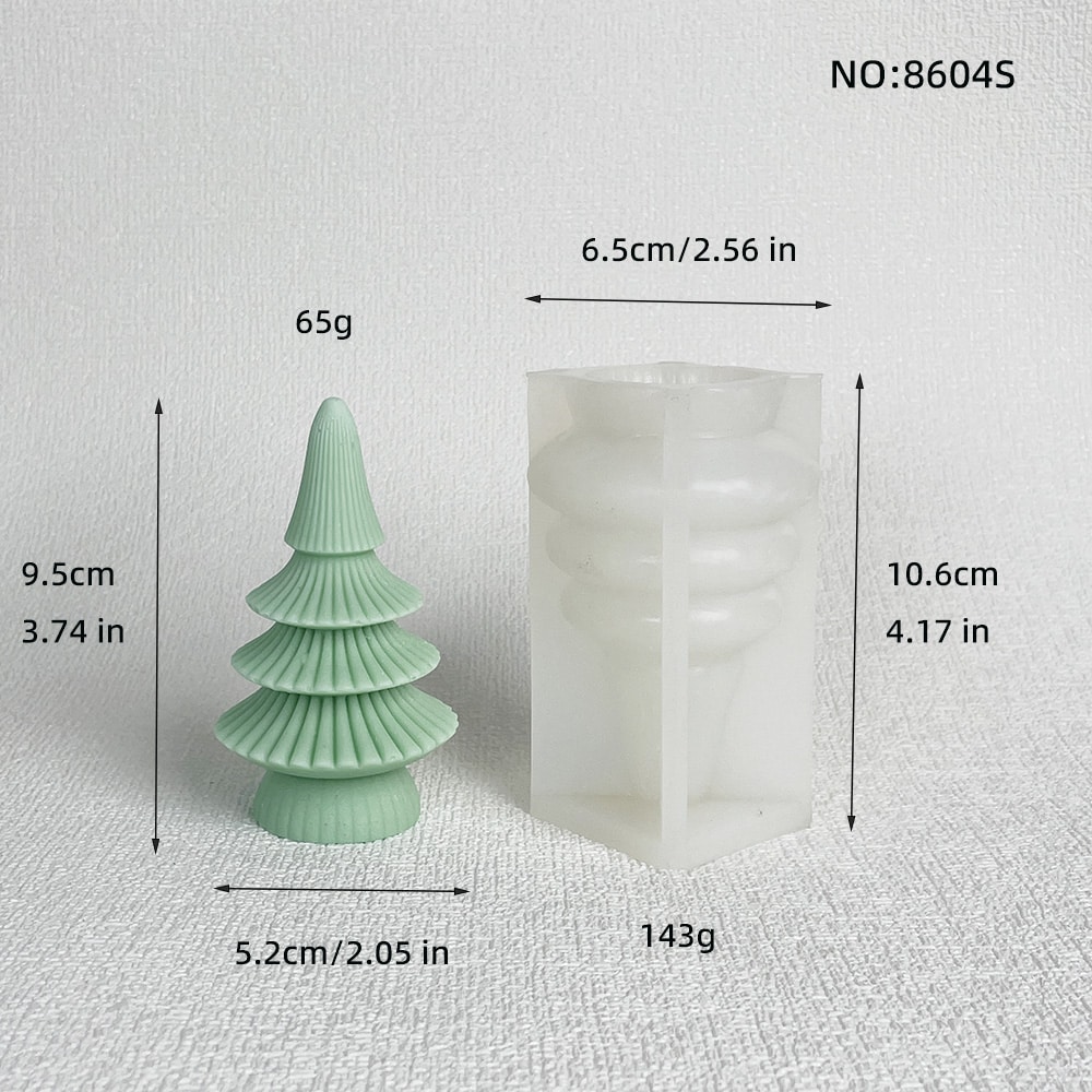 Christmas Tree Aromatherapy Candle Mold Handmade Drip Glue Gypsum Christmas Decoration Silicone Mold 8604s