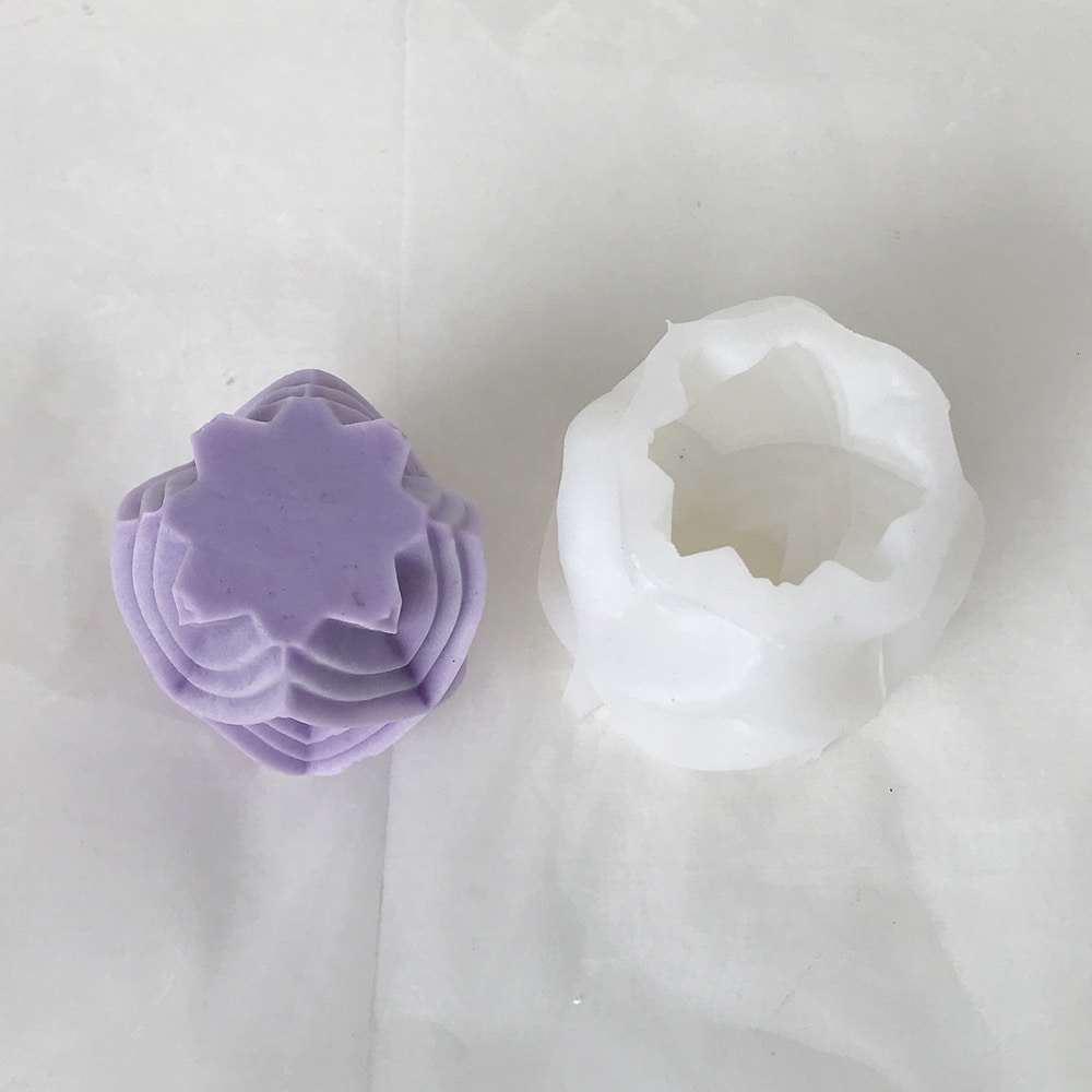 Diamond Shaped Geometric Pillar Candle Silicone Mold Striped Pillar Aromatherapy Candle Gypsum Expansion Stone Ornament Mold 8598