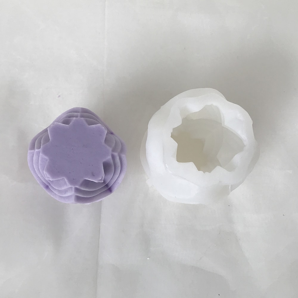Diamond Shaped Geometric Pillar Candle Silicone Mold Striped Pillar Aromatherapy Candle Gypsum Expansion Stone Ornament Mold 8598
