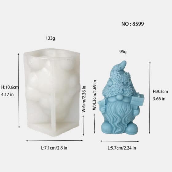 Earth Elf Silicone Mold, Fleshy Hat, Faceless Santa Claus, Aromatherapy Candle Mold, Desktop Decoration Mold 8599