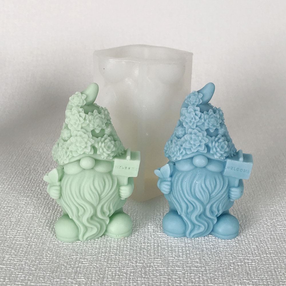 Earth Elf Silicone Mold, Fleshy Hat, Faceless Santa Claus, Aromatherapy Candle Mold, Desktop Decoration Mold 8599