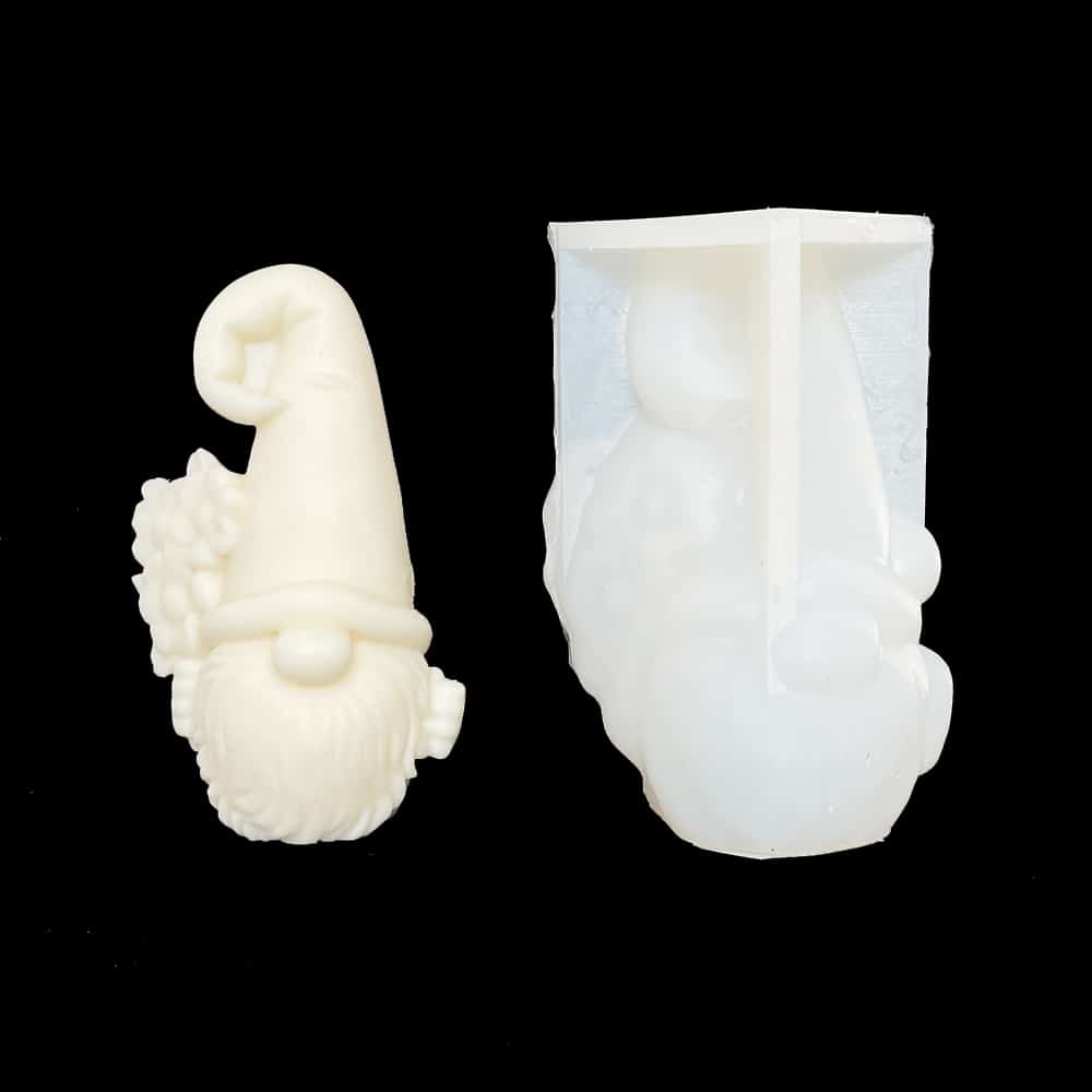 Flower Dwarf Aromatherapy Candle Silicone Mold Scissor Hand Santa Diy Christmas Gift Decoration Mold 8634