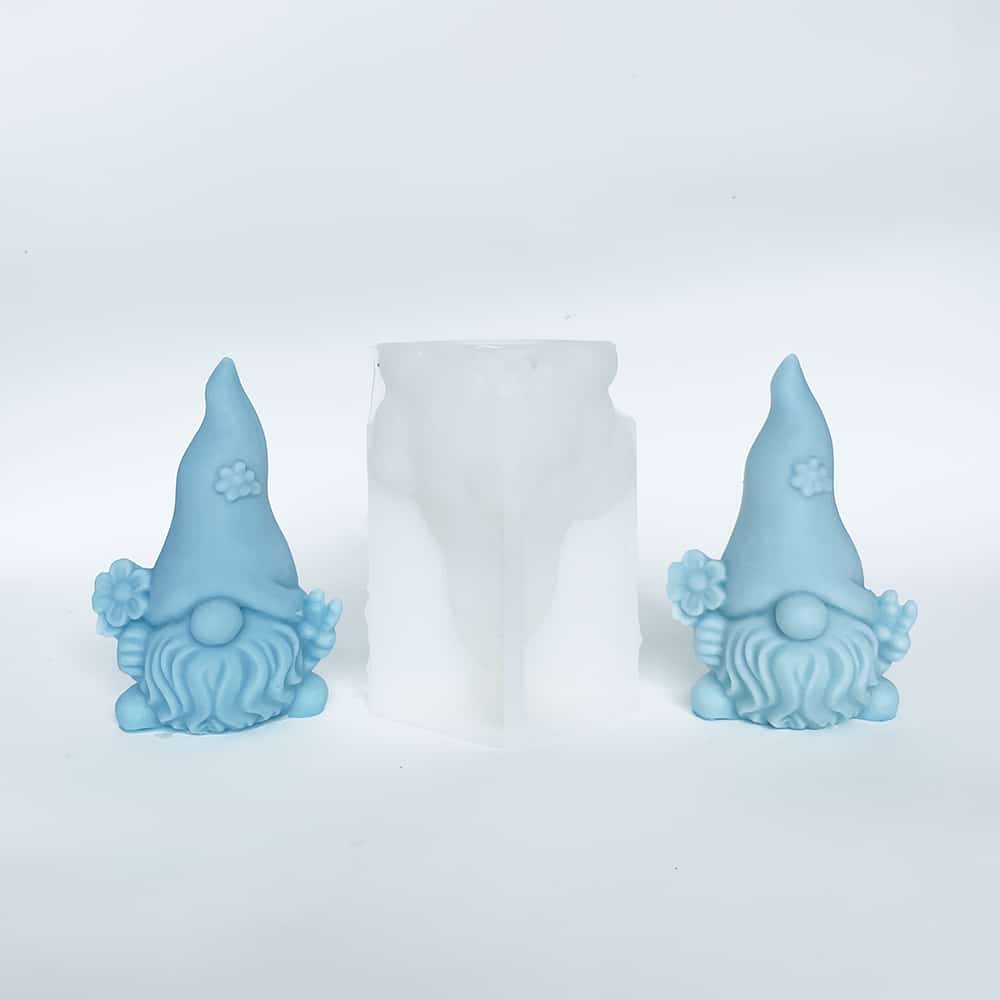 Flower Dwarf Aromatherapy Candle Silicone Mold Scissor Hand Santa Diy Christmas Gift Decoration Mold 8634