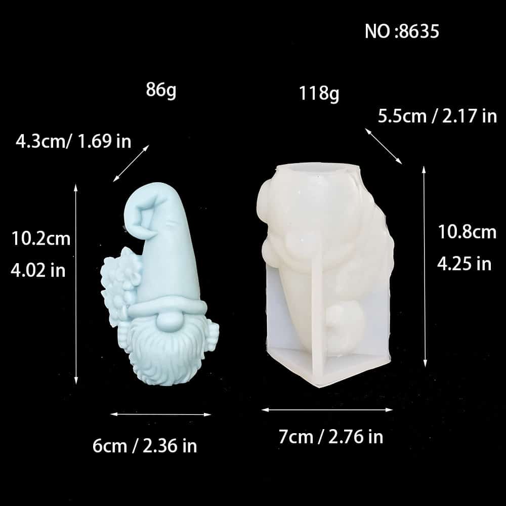 Flower Dwarf Aromatherapy Candle Silicone Mold Scissor Hand Santa Diy Christmas Gift Decoration Mold 8634