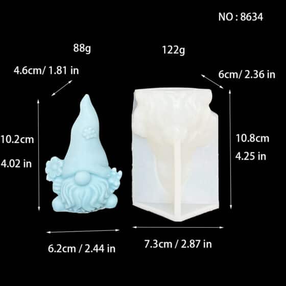 Flower Dwarf Aromatherapy Candle Silicone Mold Scissor Hand Santa Diy Christmas Gift Decoration Mold 8634