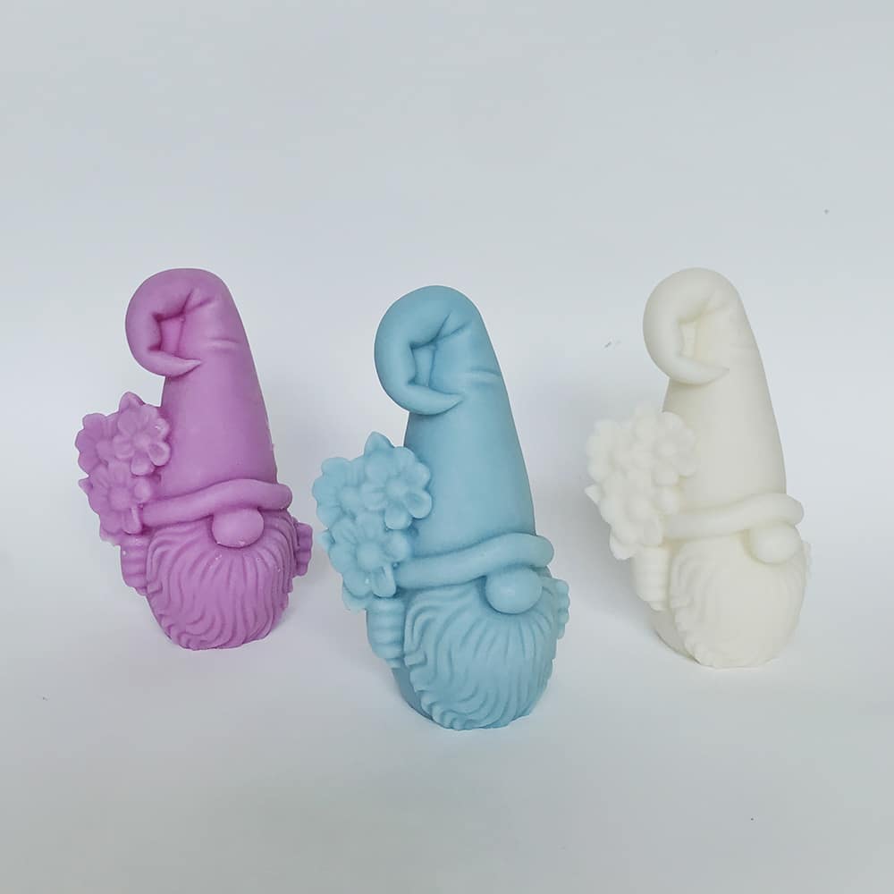 Flower Dwarf Aromatherapy Candle Silicone Mold Scissor Hand Santa Diy Christmas Gift Decoration Mold 8634