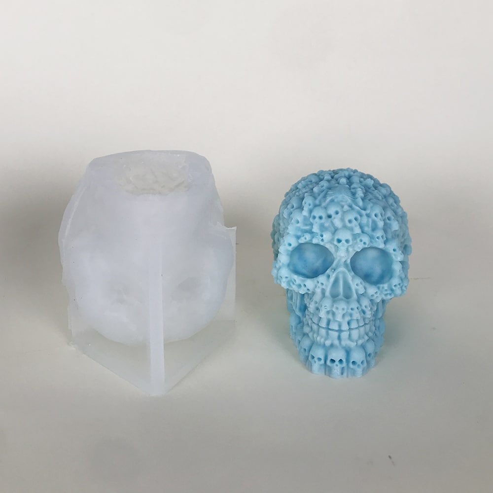 Full Of Small Skeletons Candles Silicone Molds Diy Resin Drop Glue Decorations Halloween Molds 8592