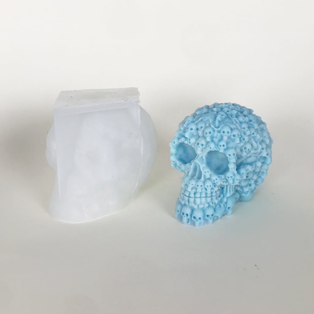 Full Of Small Skeletons Candles Silicone Molds Diy Resin Drop Glue Decorations Halloween Molds 8592