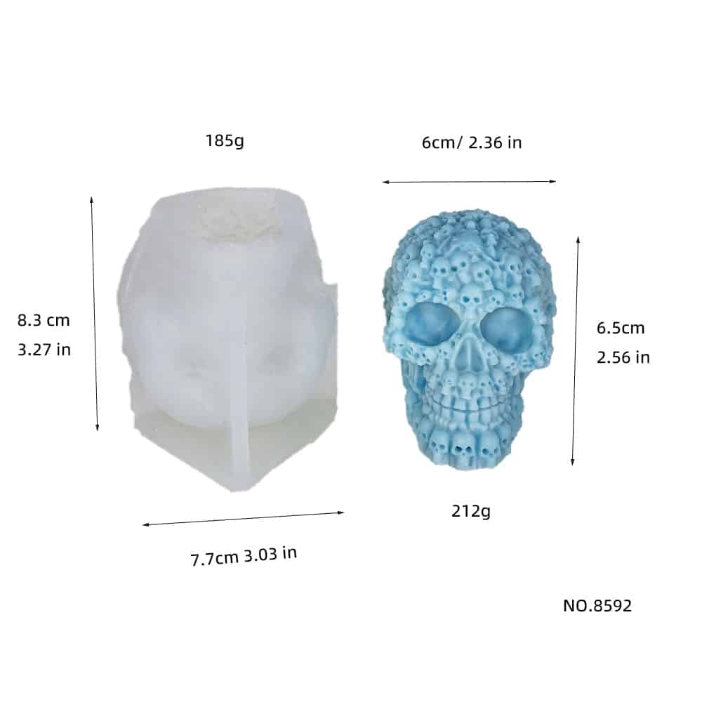 Full Of Small Skeletons Candles Silicone Molds Diy Resin Drop Glue Decorations Halloween Molds 8592