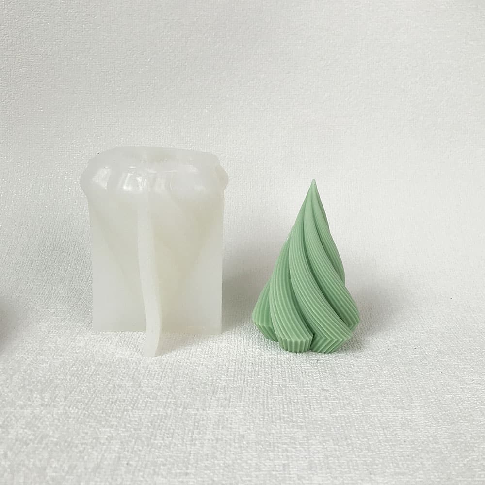 Geometric Rotating Stripe Cone Candle Mold Art Aromatherapy Home Decoration Gypsum Mold 8602