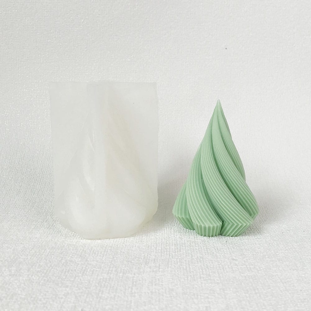 Geometric Rotating Stripe Cone Candle Mold Art Aromatherapy Home Decoration Gypsum Mold 8602
