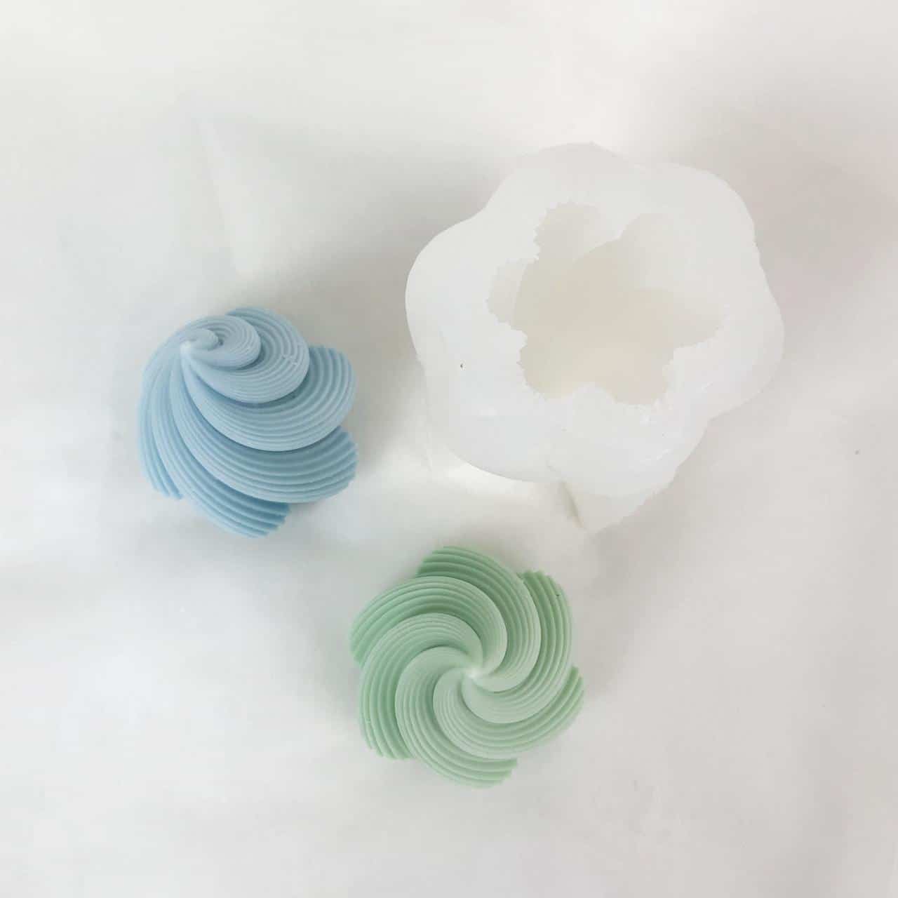 Geometric Rotating Stripe Cone Candle Mold Art Aromatherapy Home Decoration Gypsum Mold 8602