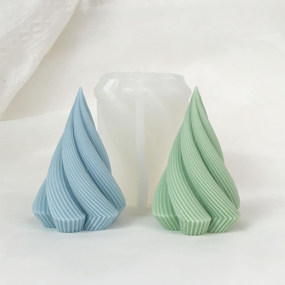 Geometric Rotating Stripe Cone Candle Mold Art Aromatherapy Home Decoration Gypsum Mold 8602