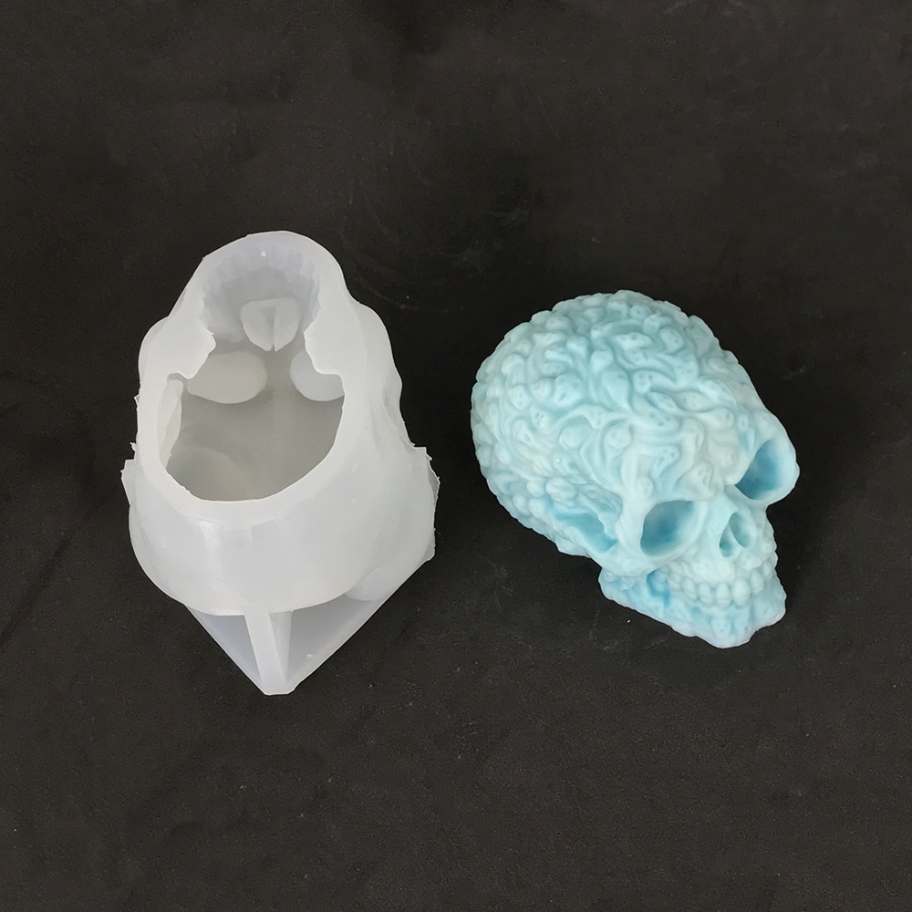 Halloween Ghost Skull Head Silicone Mold Full Of Small Ghost Skull Head Aromatherapy Candle Plaster Decoration Dropping Mold 8589