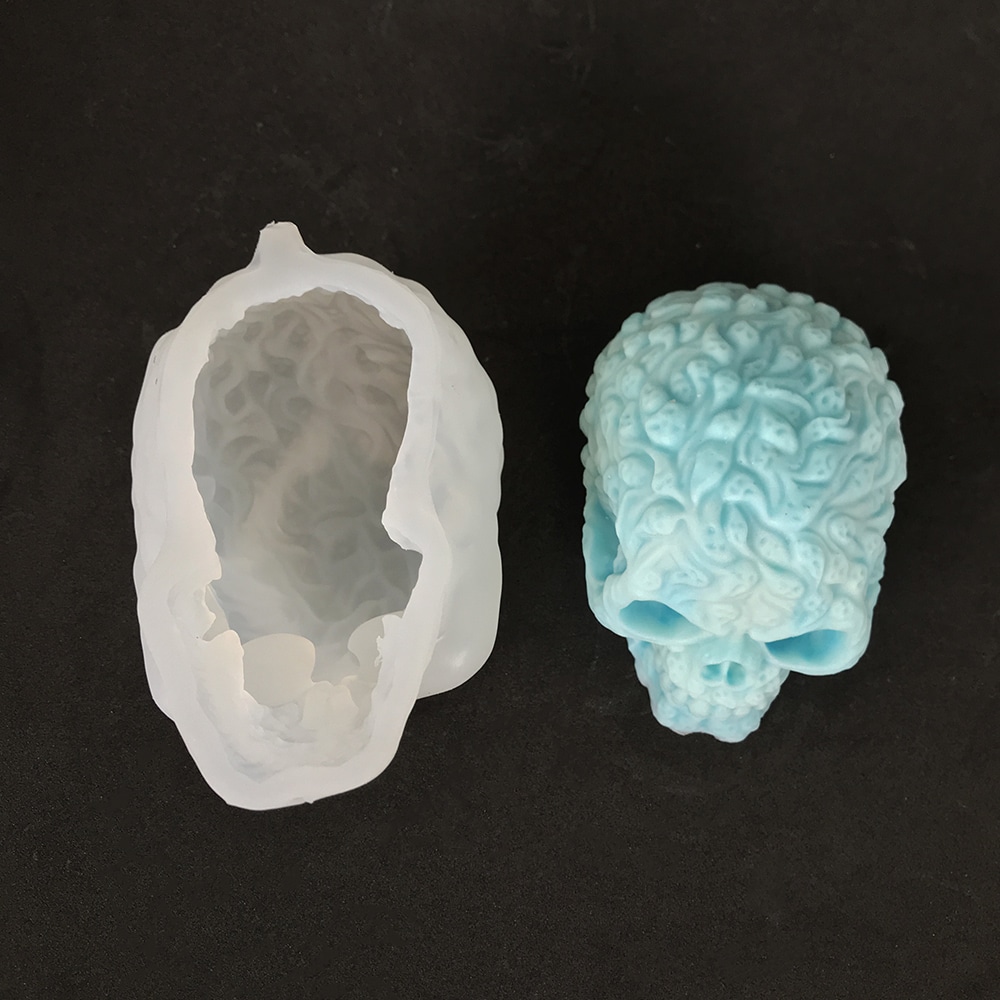 Halloween Ghost Skull Head Silicone Mold Full Of Small Ghost Skull Head Aromatherapy Candle Plaster Decoration Dropping Mold 8589